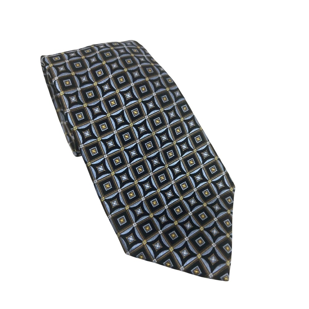 XMI Platinum Geometric Pattern‎ Silk Tie Men's Formal Business Accessory